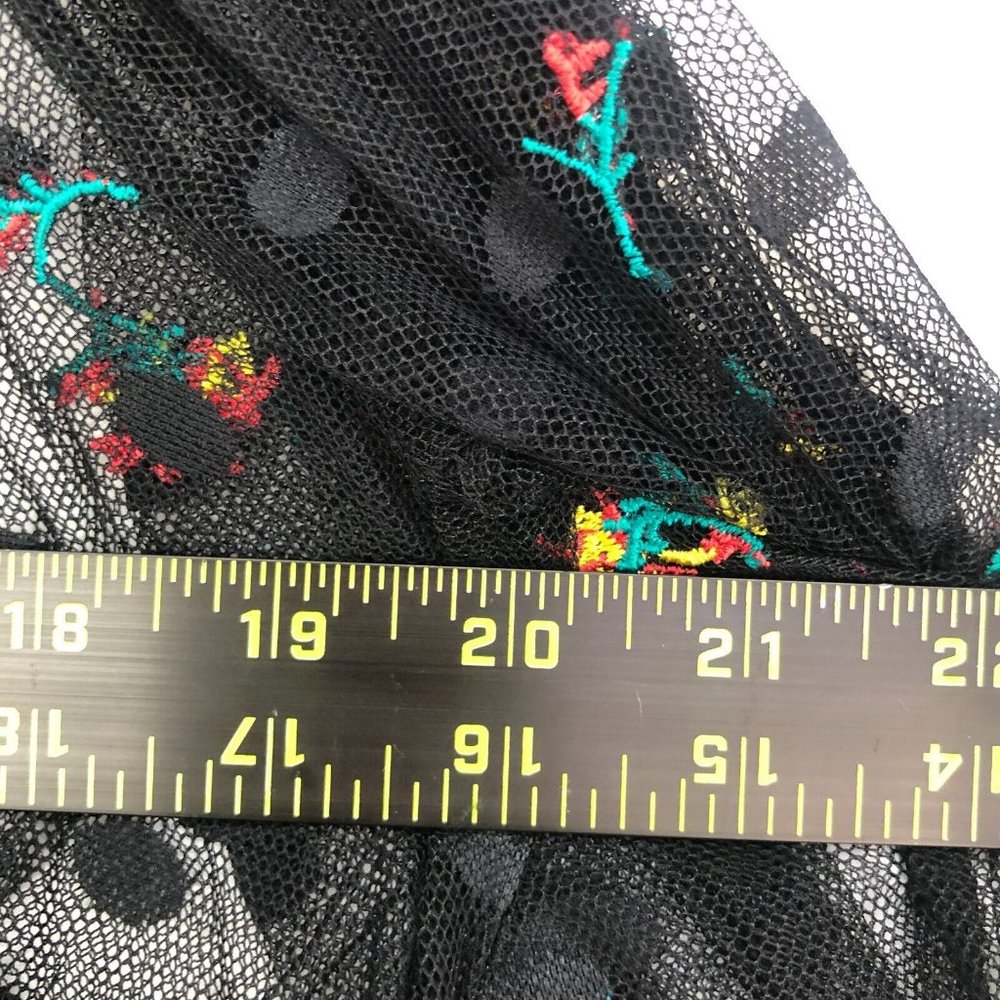 torrid Black Sheer Midi Dress with Colorful Floral Embroidery - Picture 14 of 16